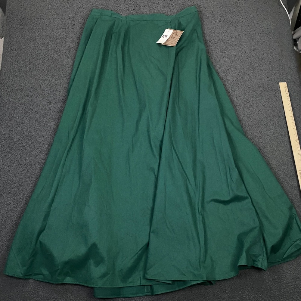 Frontier Classics Skirt Womens 2XL Green Maxi Long Twill Pleated Western Costume
